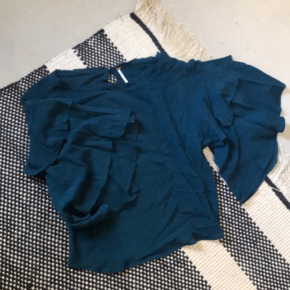 Free People Cool Cat Top, Sz S, French Rivera